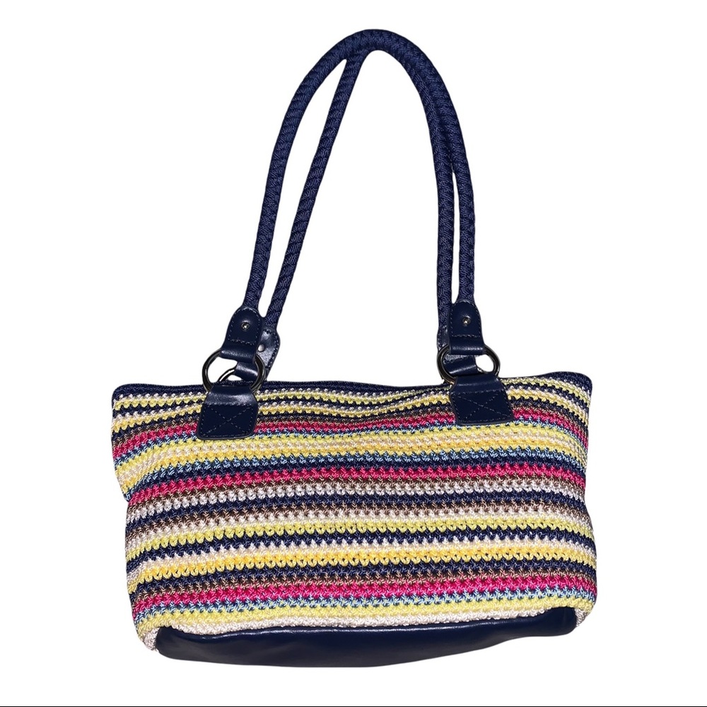 Y2K Vintage Multicolor Striped Knit Small Purse
